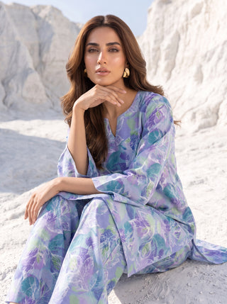 02 Piece Unstitched Printed Lawn