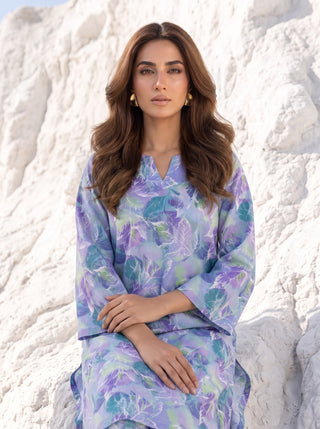 02 Piece Unstitched Printed Lawn