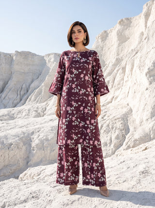 02 Piece Unstitched Printed Lawn