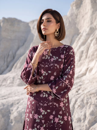 02 Piece Unstitched Printed Lawn