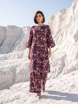 02 Piece Unstitched Printed Lawn