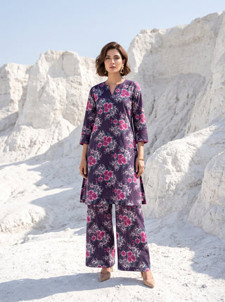 02 Piece Unstitched Printed Lawn