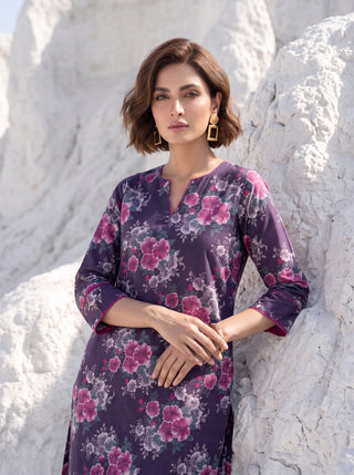 02 Piece Unstitched Printed Lawn