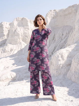 02 Piece Unstitched Printed Lawn