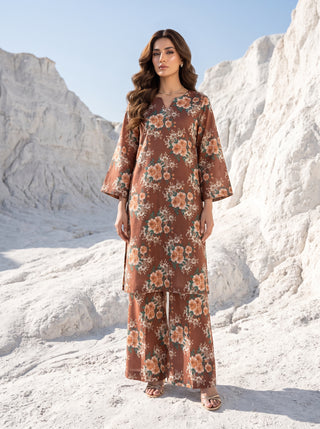 02 Piece Unstitched Printed Lawn