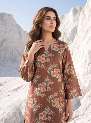 02 Piece Unstitched Printed Lawn