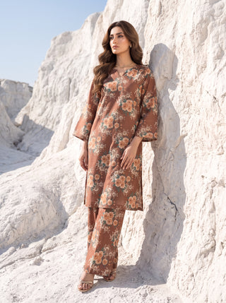 02 Piece Unstitched Printed Lawn