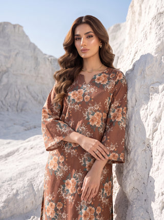 02 Piece Unstitched Printed Lawn