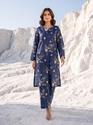 02 Piece Unstitched Printed Lawn