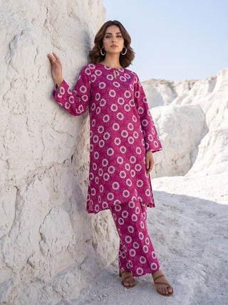 02 Piece Unstitched Printed Lawn