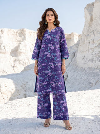 02 Piece Unstitched Printed Lawn