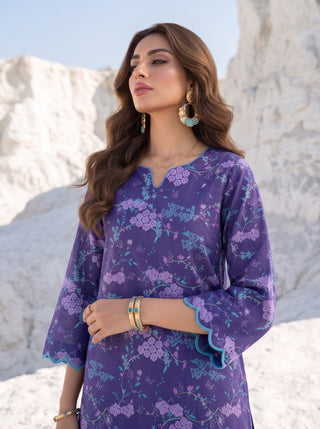 02 Piece Unstitched Printed Lawn