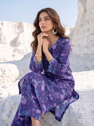 02 Piece Unstitched Printed Lawn