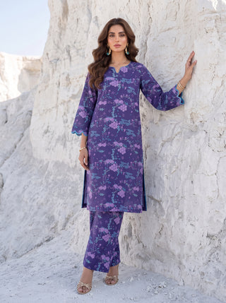 02 Piece Unstitched Printed Lawn