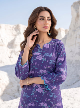 02 Piece Unstitched Printed Lawn