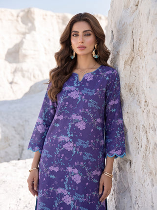 02 Piece Unstitched Printed Lawn