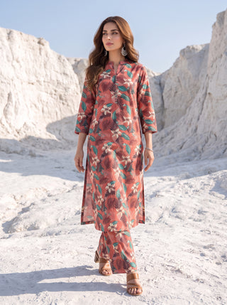 02 Piece Unstitched Printed Lawn