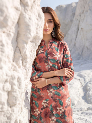 02 Piece Unstitched Printed Lawn