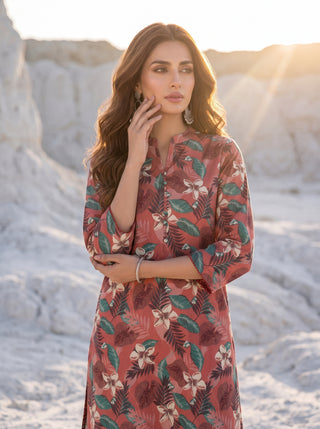 02 Piece Unstitched Printed Lawn