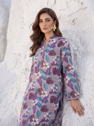 02 Piece Unstitched Printed Lawn