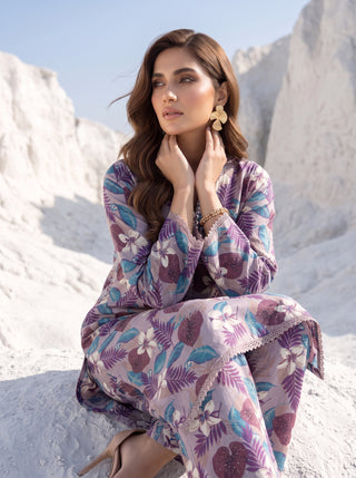 02 Piece Unstitched Printed Lawn