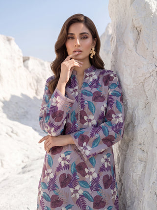 02 Piece Unstitched Printed Lawn
