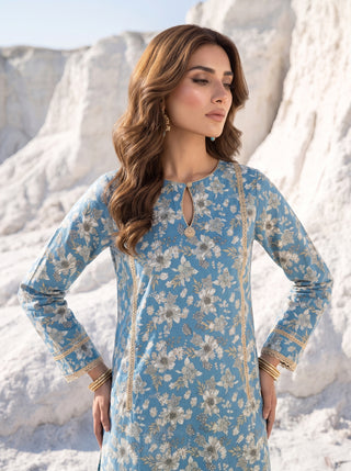 02 Piece Unstitched Printed Lawn