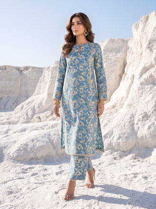 02 Piece Unstitched Printed Lawn