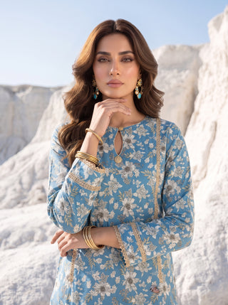 02 Piece Unstitched Printed Lawn