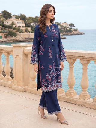 02 Piece Ready To Wear Embroidered Shirt & Trouser
