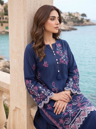 02 Piece Ready To Wear Embroidered Shirt & Trouser