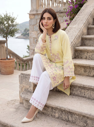 02 Piece Ready To Wear Embroidered Shirt & Trouser