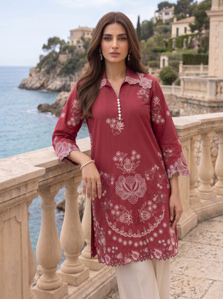 02 Piece Ready To Wear Embroidered Shirt & Trouser