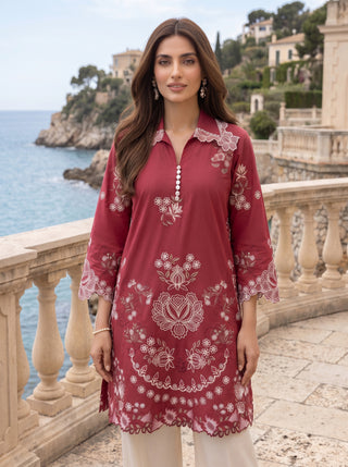 02 Piece Ready To Wear Embroidered Shirt & Trouser