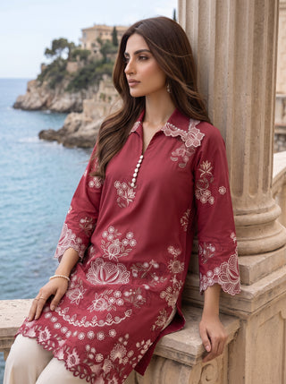 02 Piece Ready To Wear Embroidered Shirt & Trouser