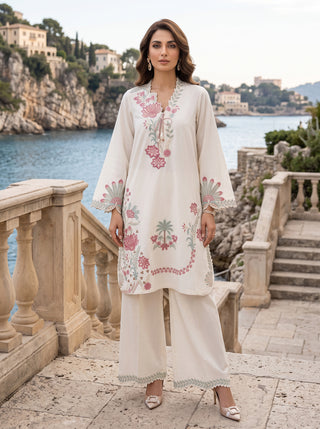 02 Piece Ready To Wear Embroidered Shirt & Trouser