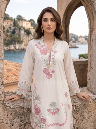 02 Piece Ready To Wear Embroidered Shirt & Trouser