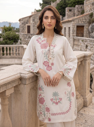 02 Piece Ready To Wear Embroidered Shirt & Trouser
