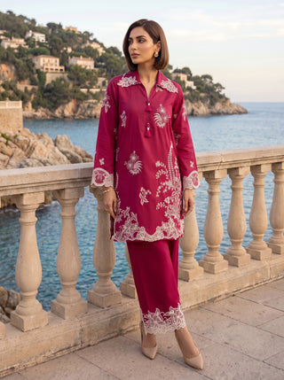 02 Piece Ready To Wear Embroidered Shirt & Trouser