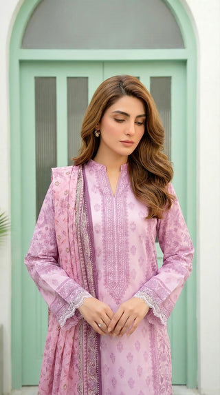 03 Piece Unstitched Printed Lawn