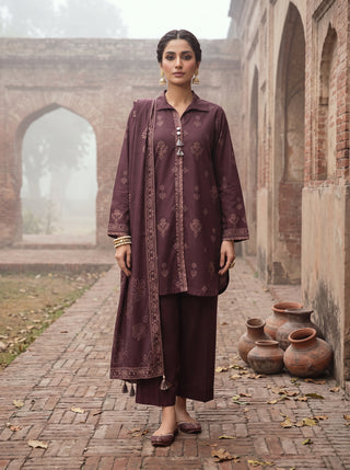 03 Piece Unstitched Cashmi Wool Printed
