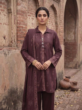03 Piece Unstitched Cashmi Wool Printed