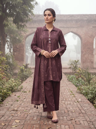03 Piece Unstitched Cashmi Wool Printed