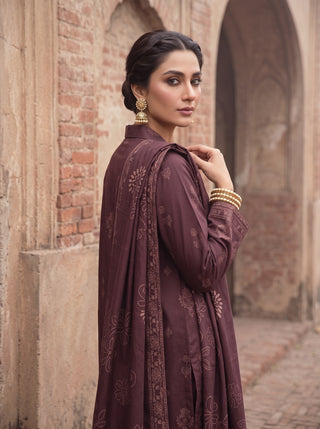 03 Piece Unstitched Cashmi Wool Printed