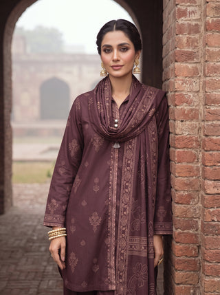 03 Piece Unstitched Cashmi Wool Printed