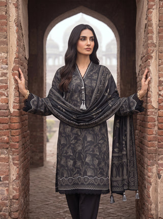 03 Piece Unstitched Cashmi Wool Printed