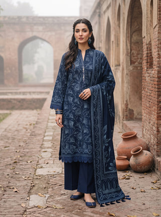03 Piece Unstitched Cashmi Wool Printed