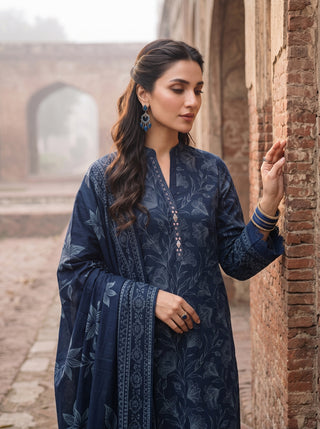 03 Piece Unstitched Cashmi Wool Printed