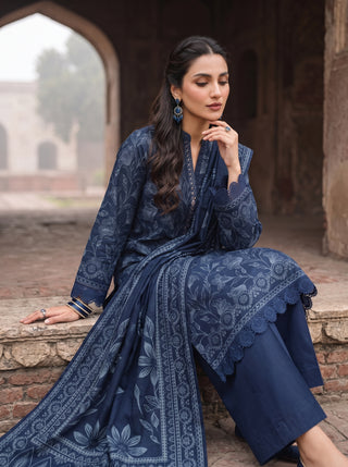 03 Piece Unstitched Cashmi Wool Printed