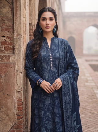 03 Piece Unstitched Cashmi Wool Printed